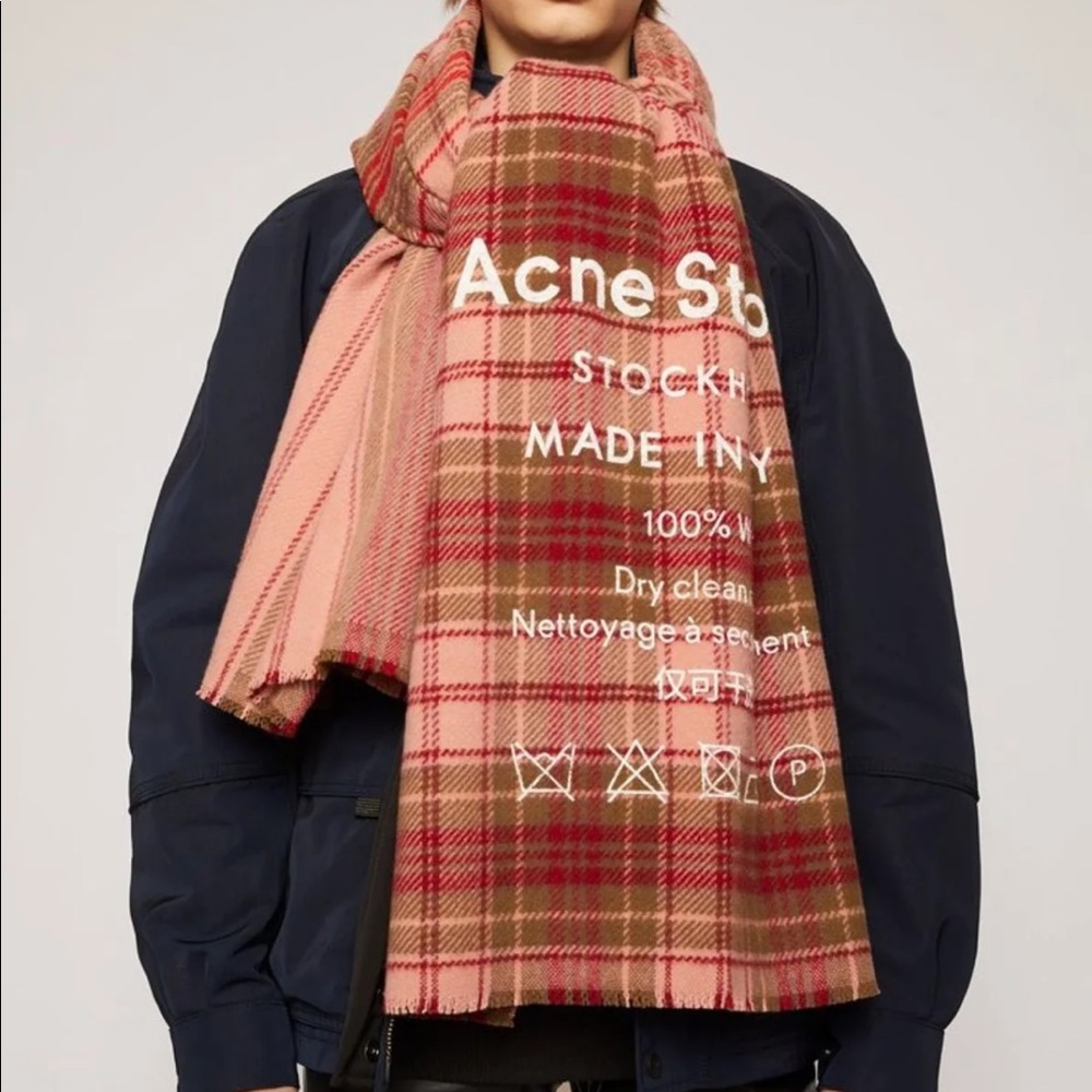acne studios plaid scarf